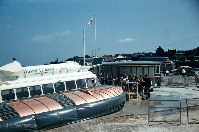 The SRN6 with Hovertravel - Arrived at the Ryde hover terminal (credit: Pat Lawrence).